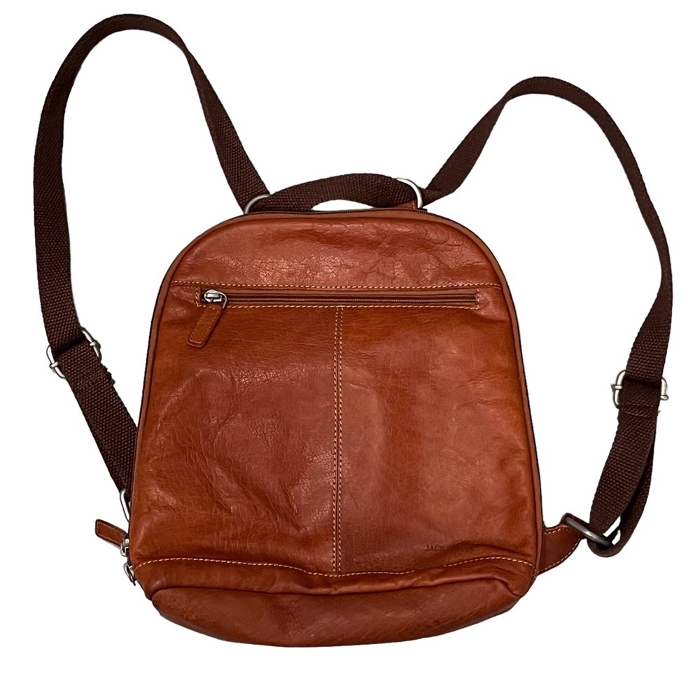 Jack Georges Small Brown Leather Voyager Backpack